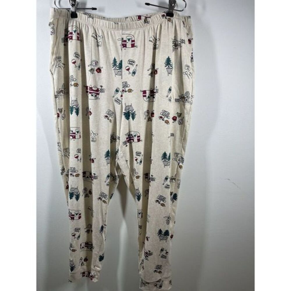 Secret Treasure Women’s Glamping Queen Pajama Pants Size XL Camping Camper Sleep